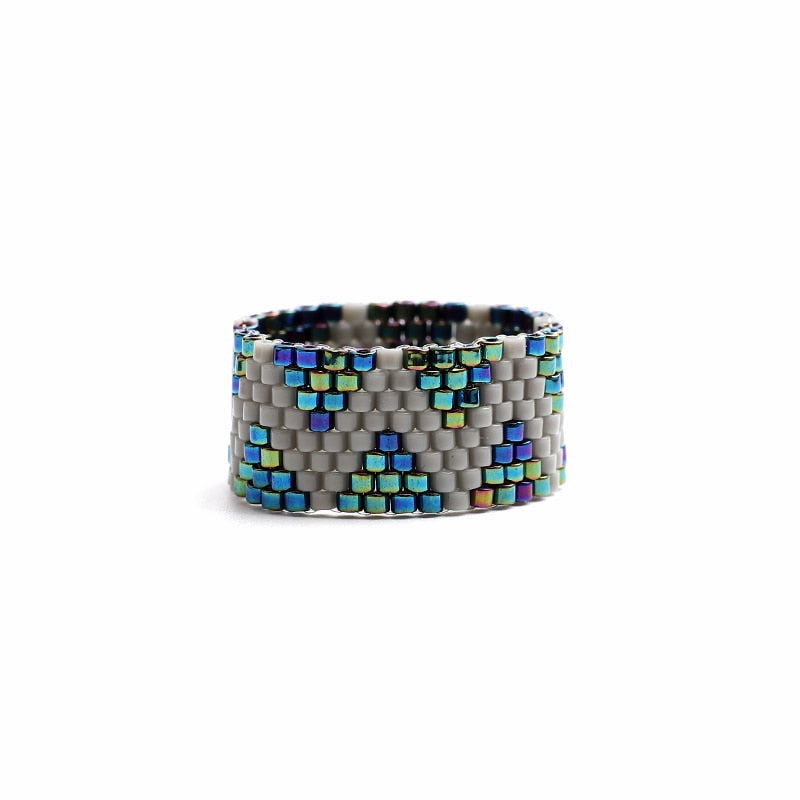 Handmade Geometric Beaded Rings