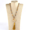 Semi Precious Stone Beaded Necklace w/ Tassel