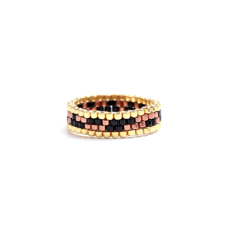 Handmade Geometric Beaded Rings