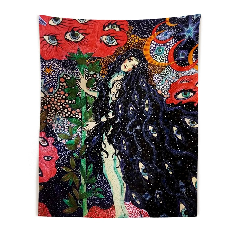 Psychedelic Girl Tapestry - The Maven & Her Mane