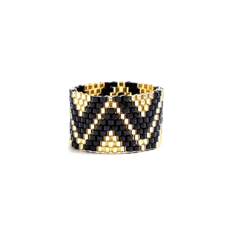 Handmade Geometric Beaded Rings