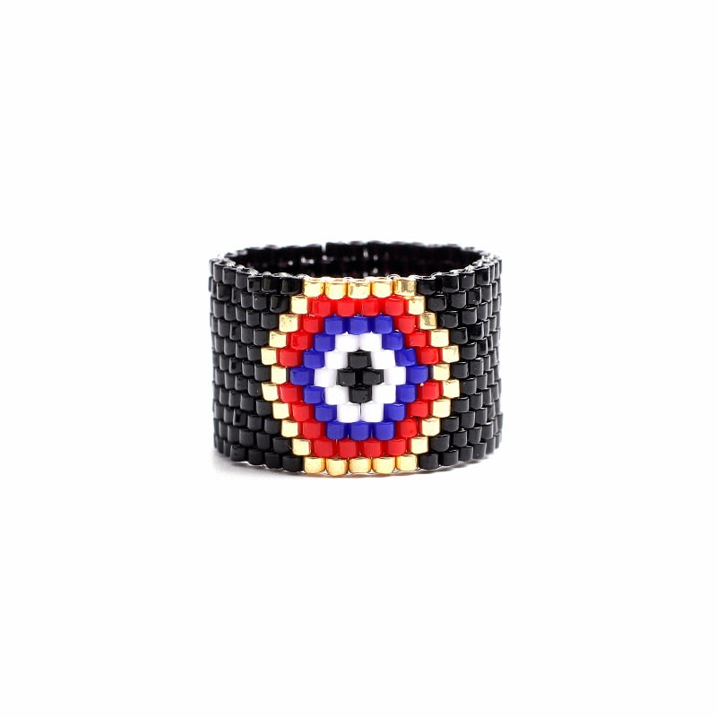 Handmade Geometric Beaded Rings