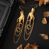 Golden Hand Chain & Sun Dangle Earrings