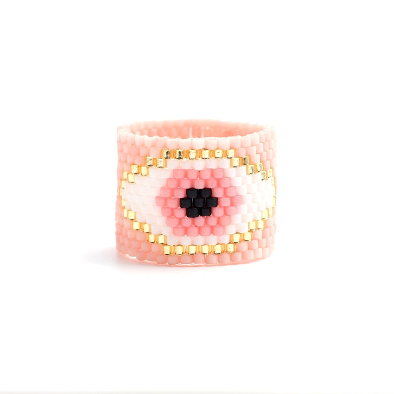 Handmade Geometric Beaded Rings