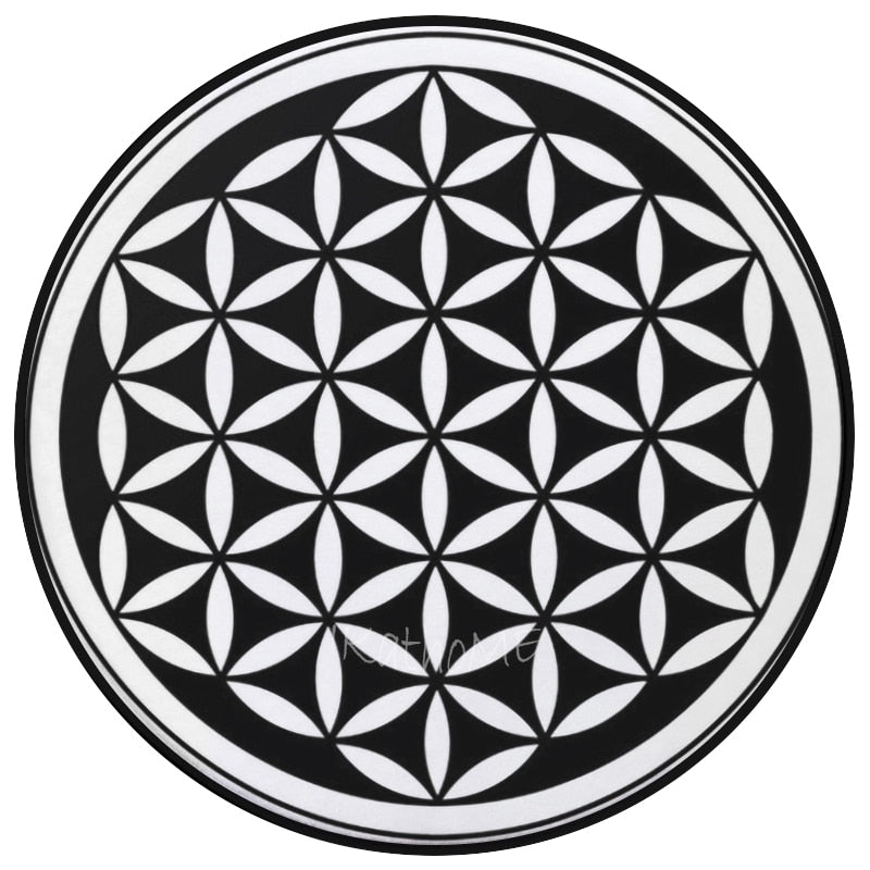 Flower Of Life Round Mandala Carpet