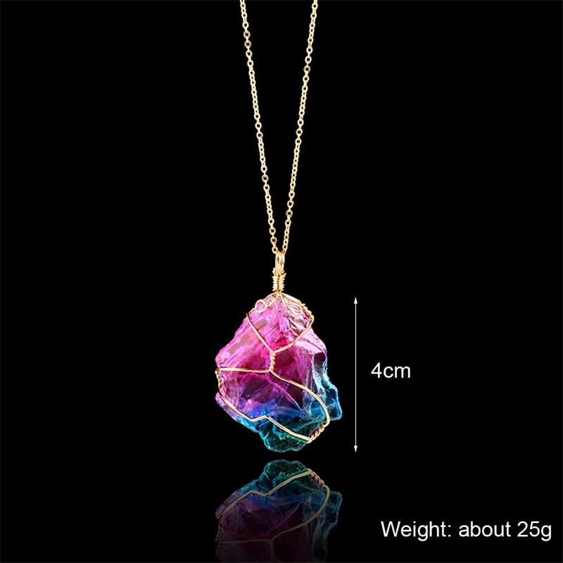 Chakra Rock - Natural Rainbow Crystal Pendant Necklace