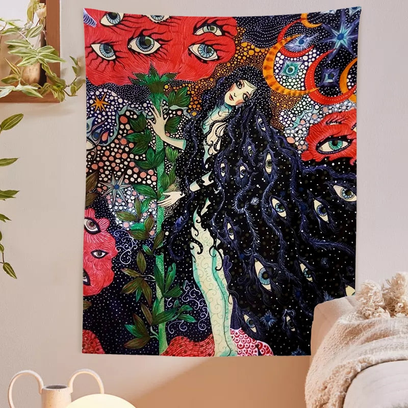 Psychedelic Girl Tapestry - The Maven & Her Mane