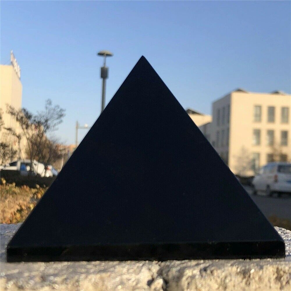 Natural Mineral Black Tourmaline Crystal Healing Pyramid