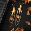 Golden Hand Chain & Sun Dangle Earrings