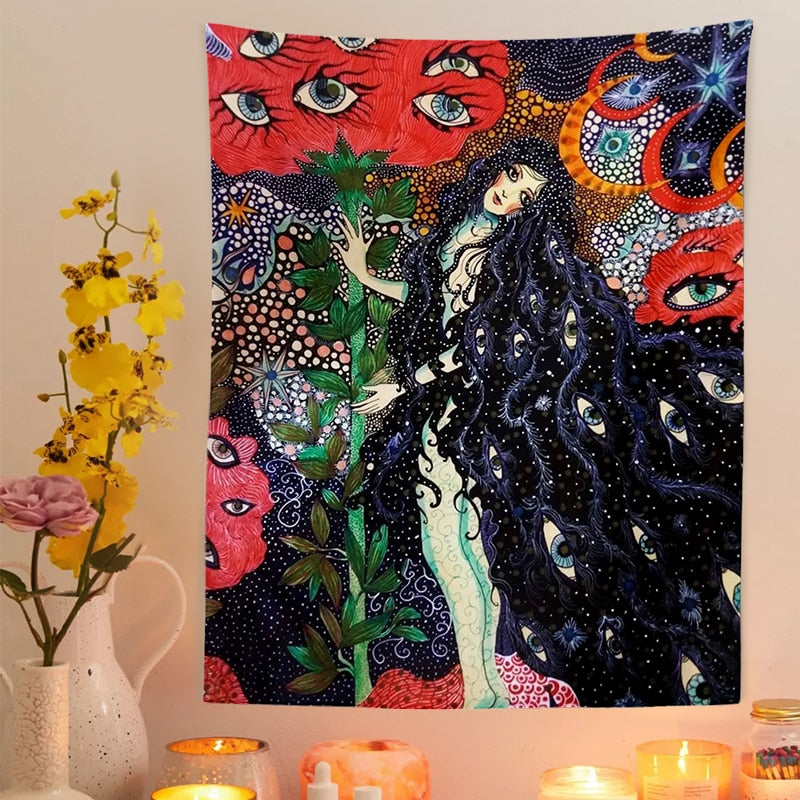 Psychedelic Girl Tapestry - The Maven & Her Mane