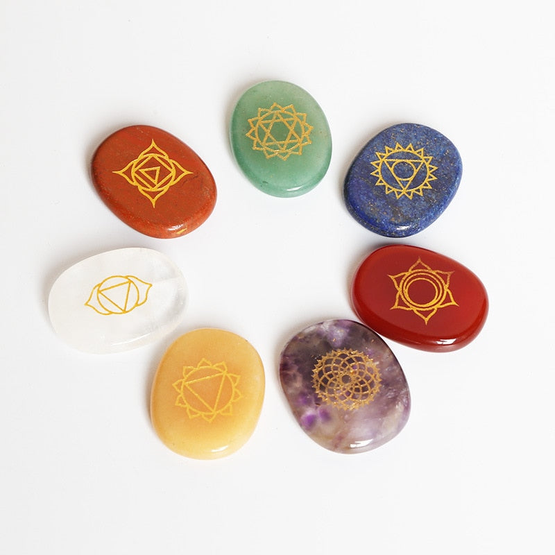 7 Chakra Crystal Energy Stone Set for Natural Reiki Healing