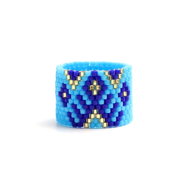 Handmade Geometric Beaded Rings