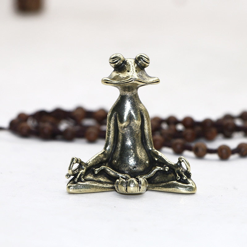 Meditating Frog & Lotus Leaf Incense Holder