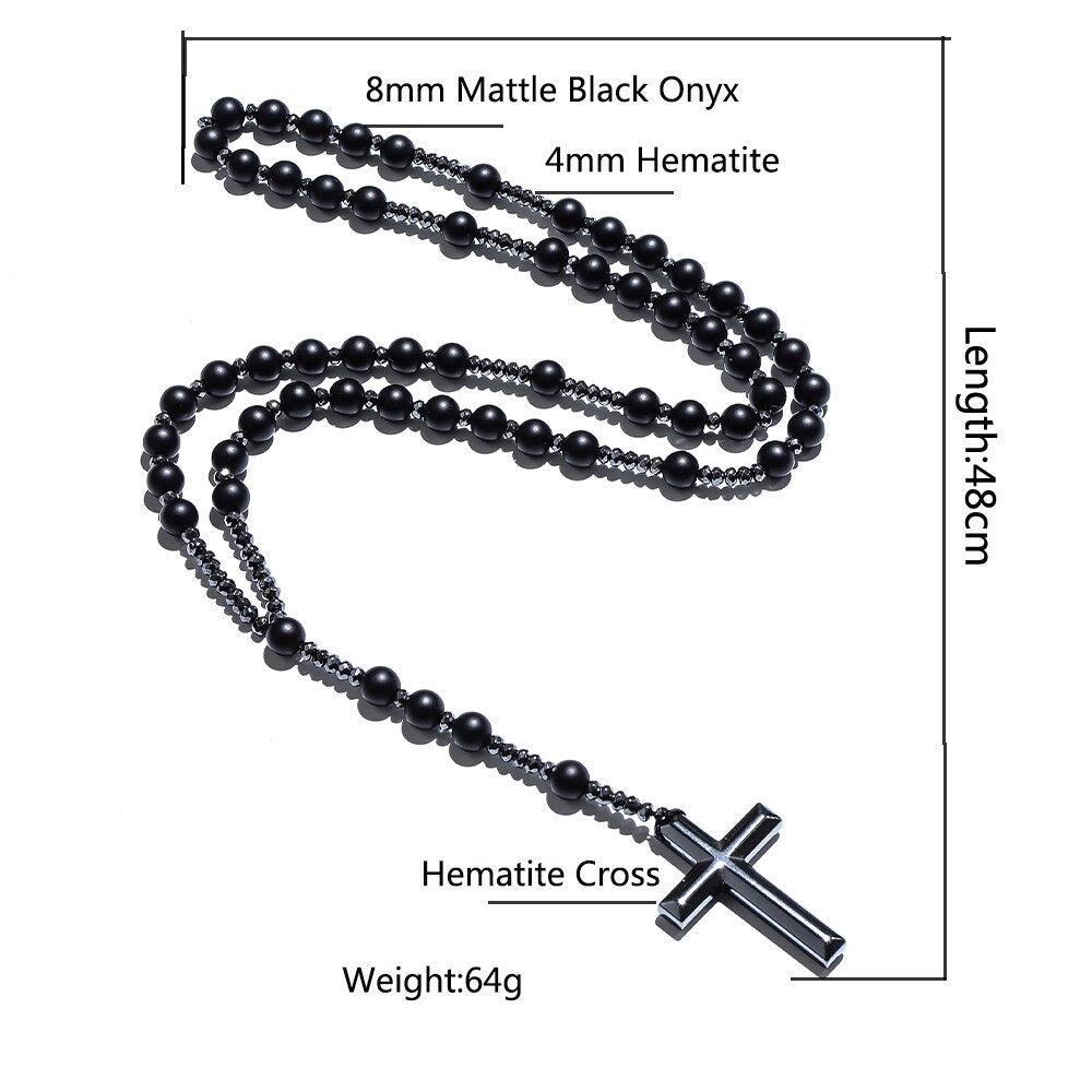 Rosary Handmade w/ Matte Black Onyx