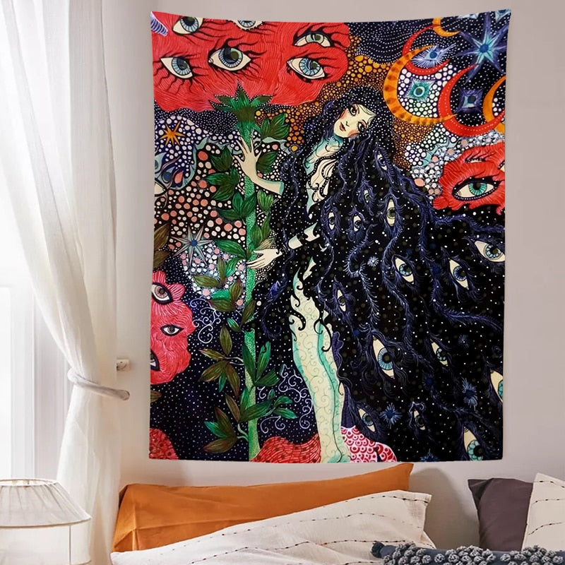 Psychedelic Girl Tapestry - Mermaid