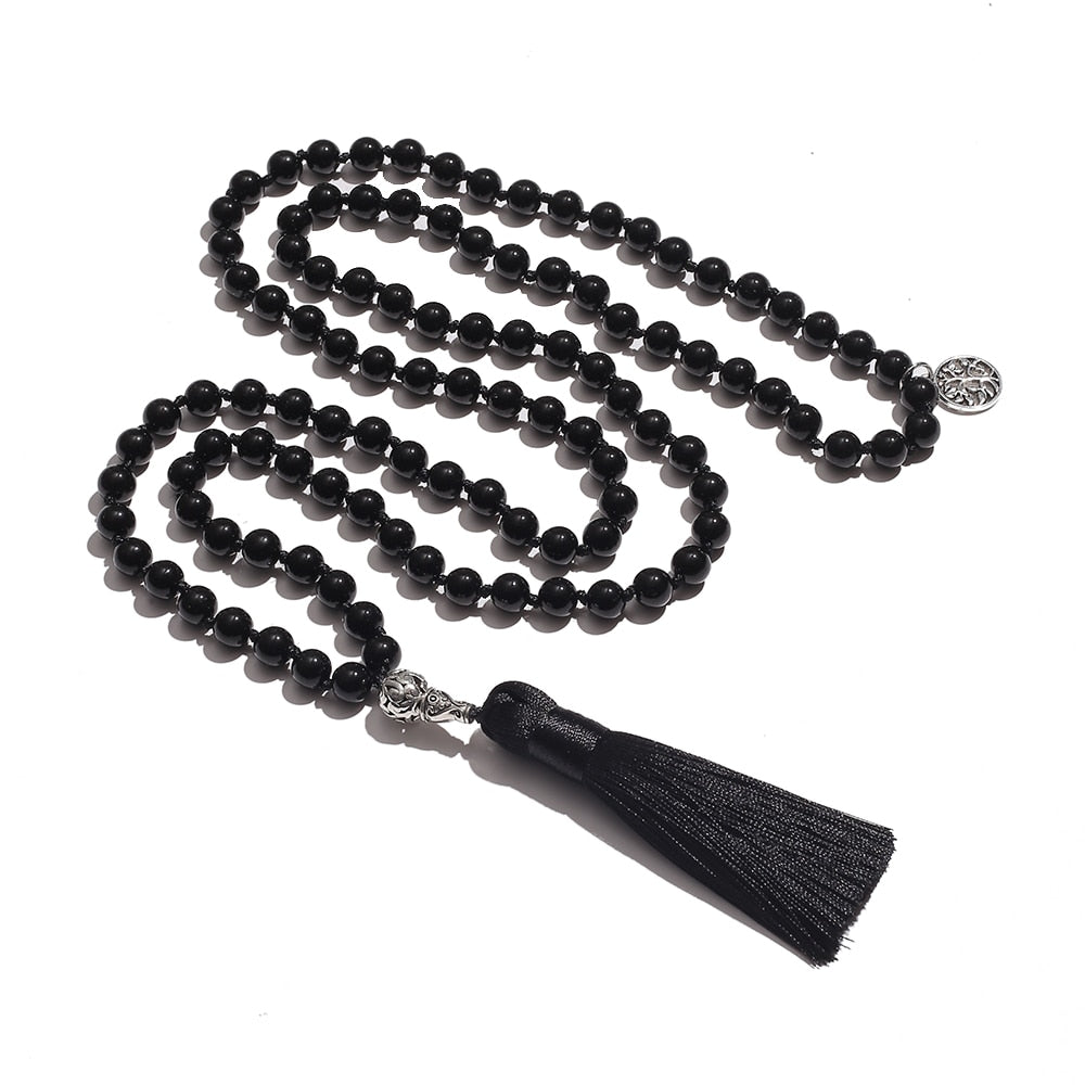 108 Bead Mala Handmade w/ Natural Black Onyx