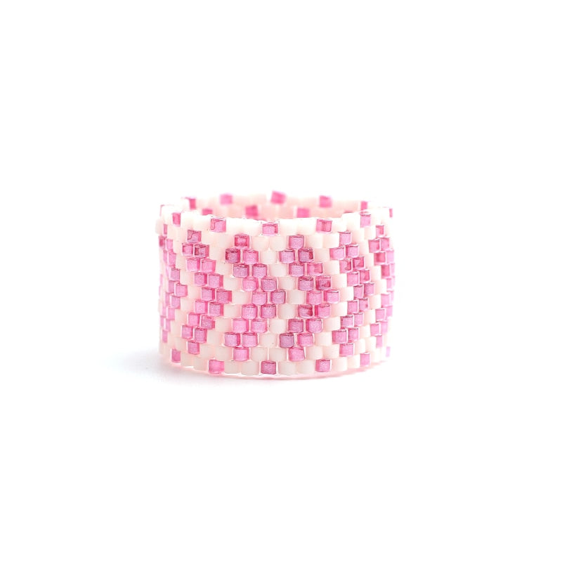 Handmade Geometric Beaded Rings