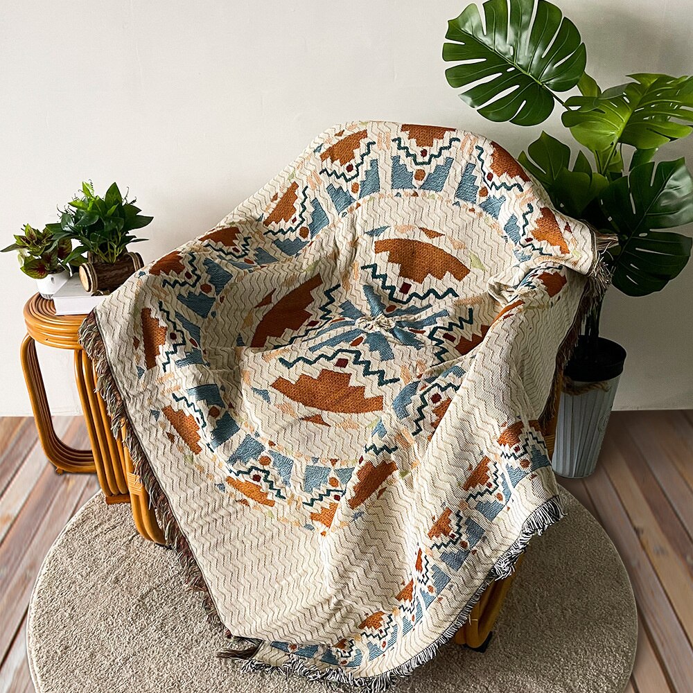 Throw Blanket & Tapestry Aztec Frequency Pattern