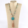 Semi Precious Stone Beaded Necklace w/ Tassel