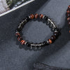 108 Bead Mala Handmade w/ Natural Red Tiger Eye & Black Onyx Stones