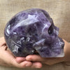 Crystal Skull Hand-Carved from AAA+ Quality Natural Brazilian Dream Amethyst