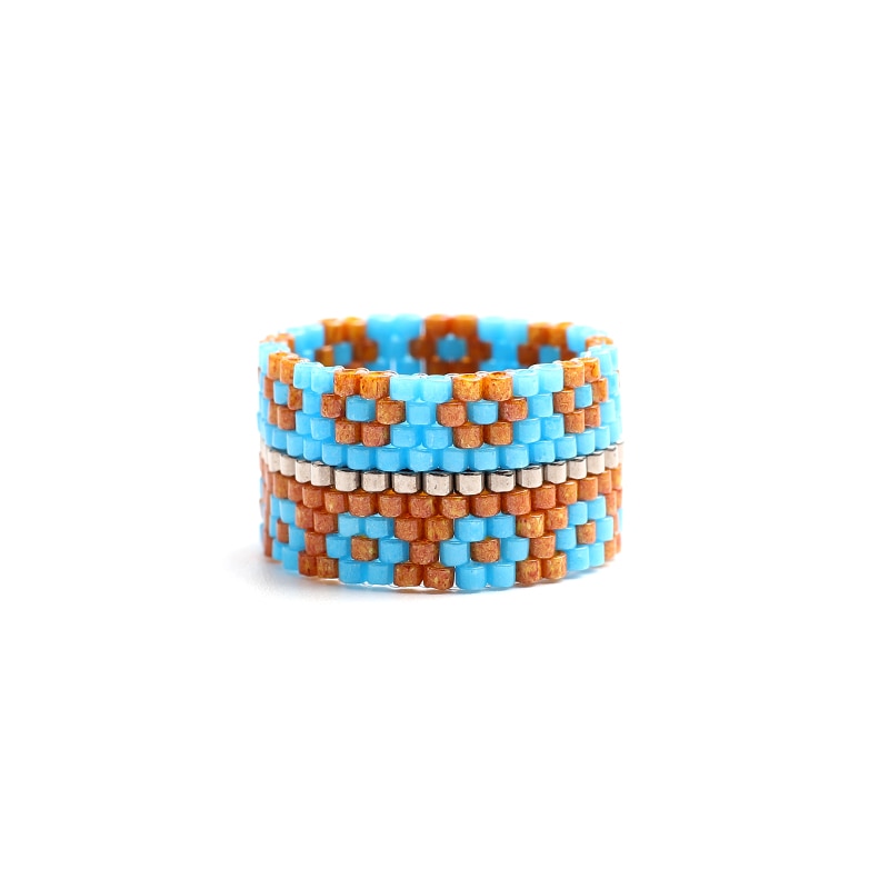 Handmade Geometric Beaded Rings