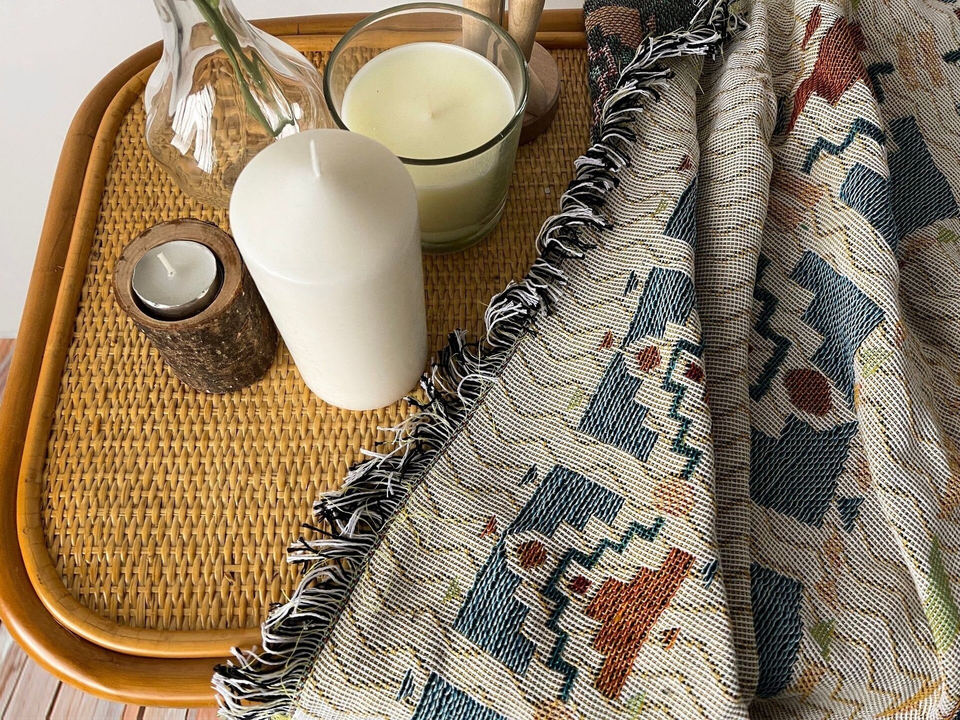 Throw Blanket & Tapestry Aztec Frequency Pattern