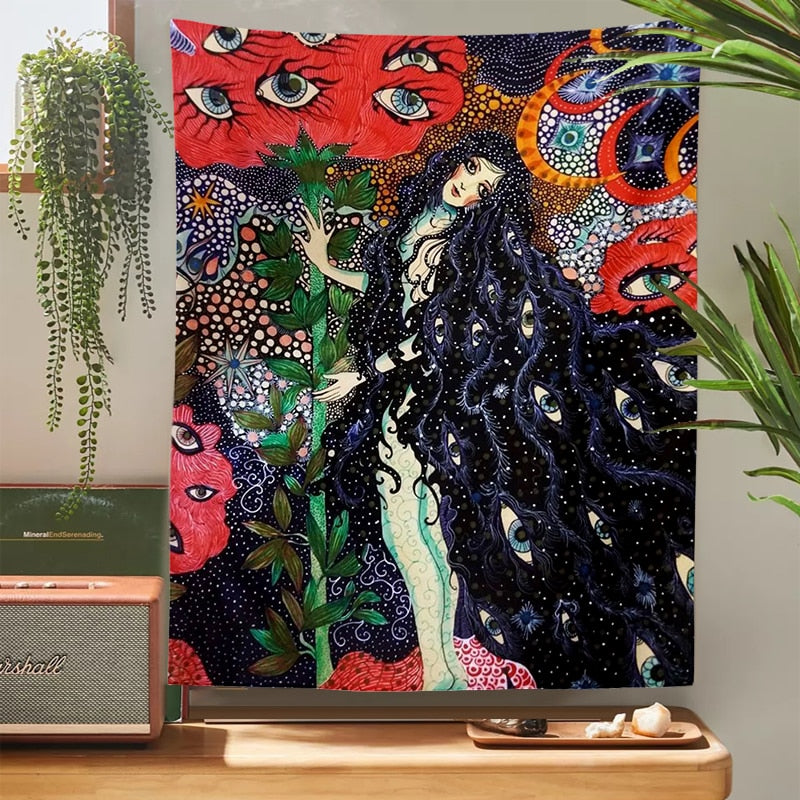 Psychedelic Girl Tapestry - The Maven & Her Mane