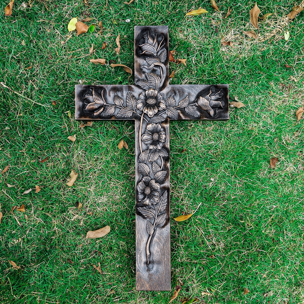 Sub Rosa Cross Hand Carved