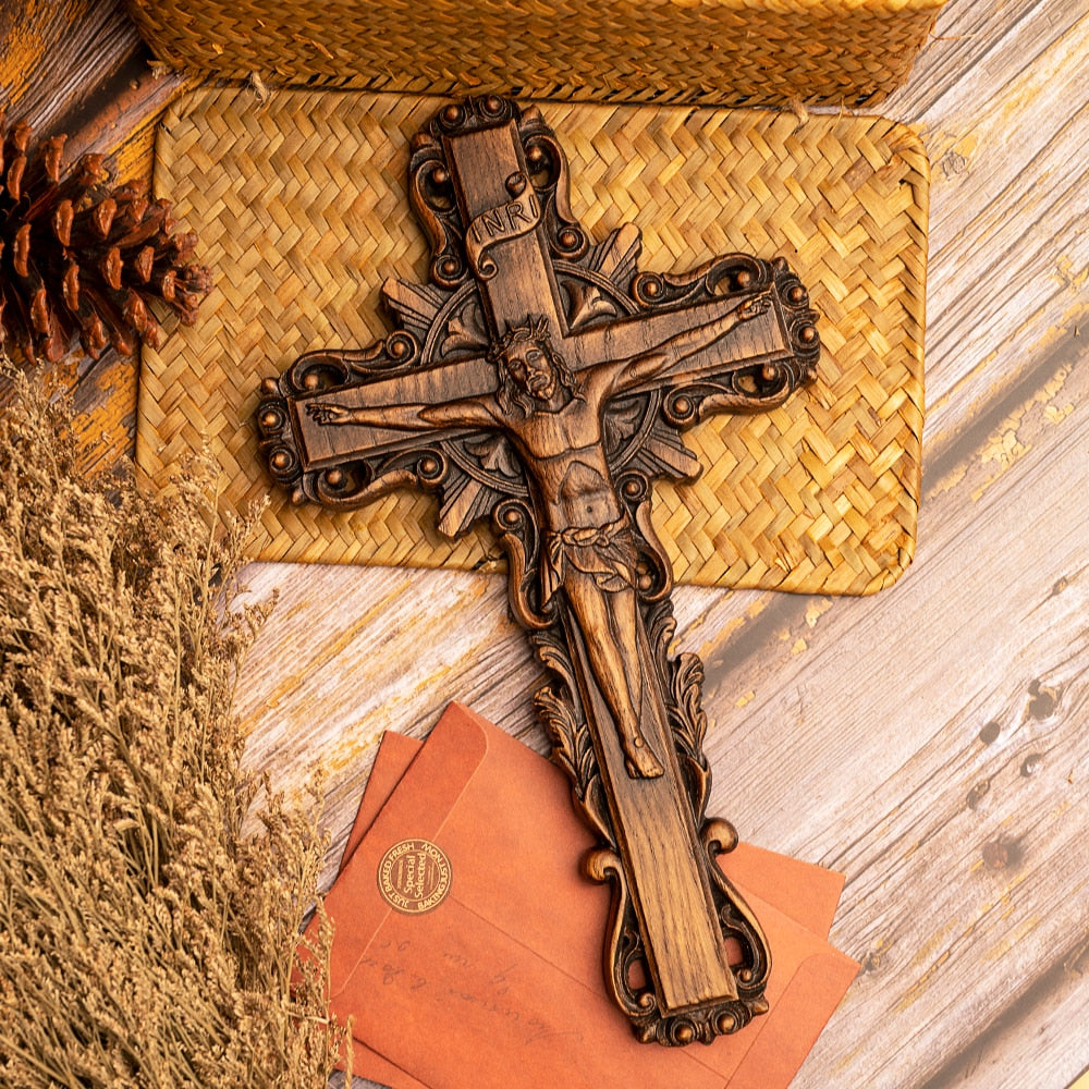 Jesus on the Holy Cross Wood Carving