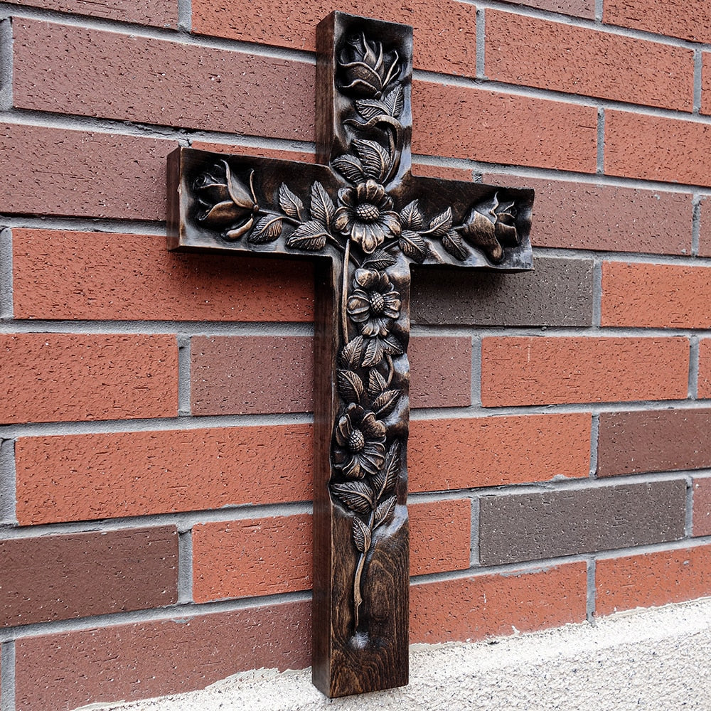 Sub Rosa Cross Hand Carved