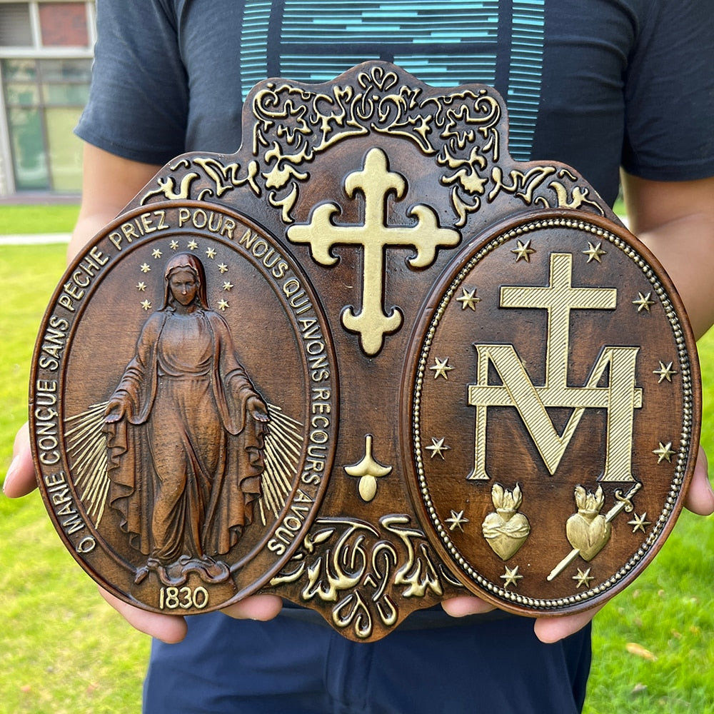 Virgin Mary Lady of Guadalupe Miracle Medal Plaque