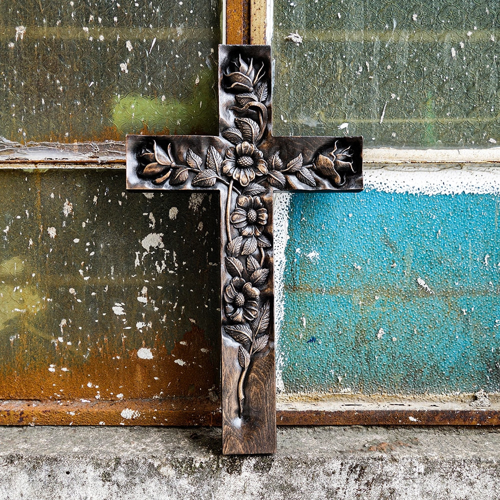 Sub Rosa Cross Hand Carved