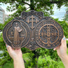 Saint Benedict Plaque Carved from Solid Wood