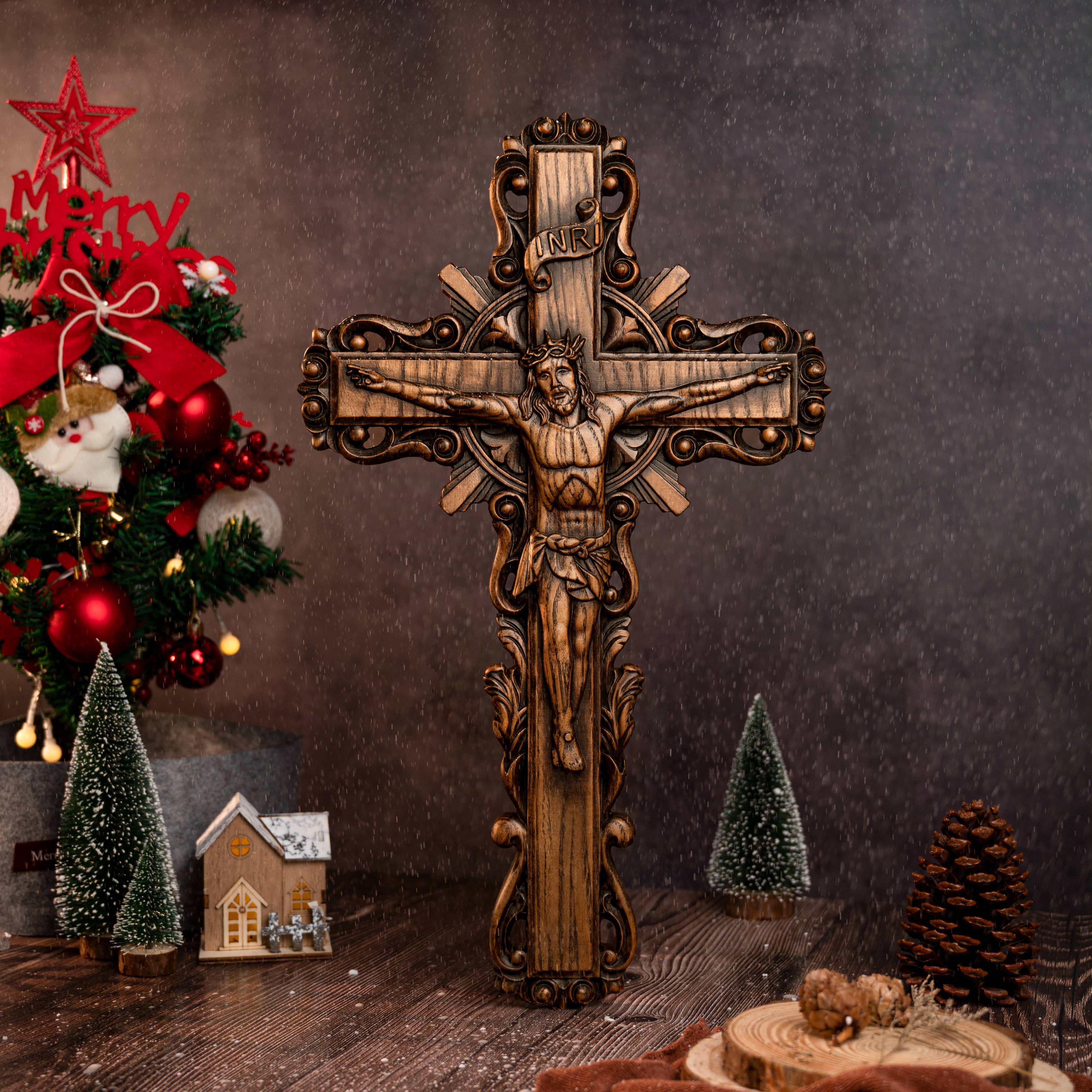 Jesus on the Holy Cross Wood Carving