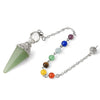 Natural Stone Pendulum for Dowsing & Divination with 7 Chakra Chain