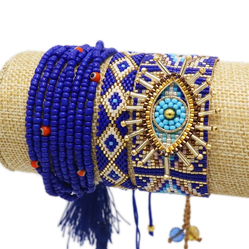 Evil Eye Handmade Beaded Armband