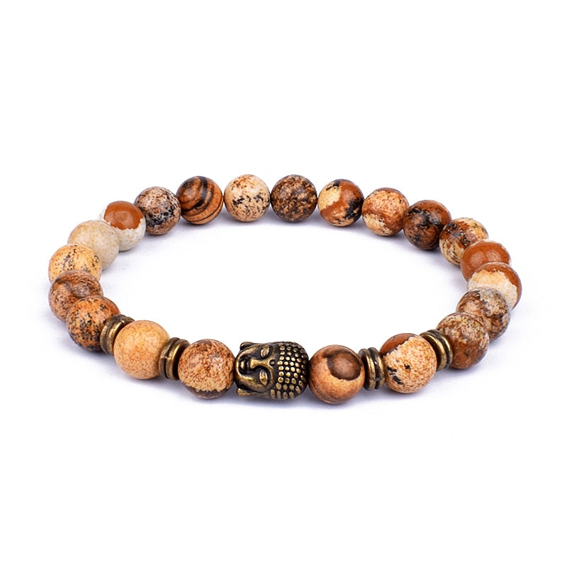 Ohm Charm Buddha Bead Bracelet