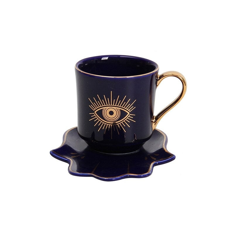 Evil Eye Luxury Coffee Cup Saucer Set