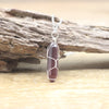 Natural Crystal Wire Wrap Bullet Point Hexagonal Pendulum with Silver Chain