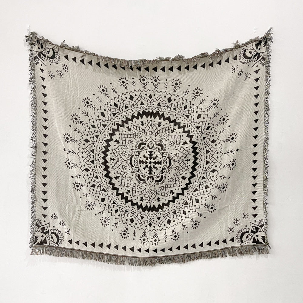 Throw Blanket with Various Occult Designs