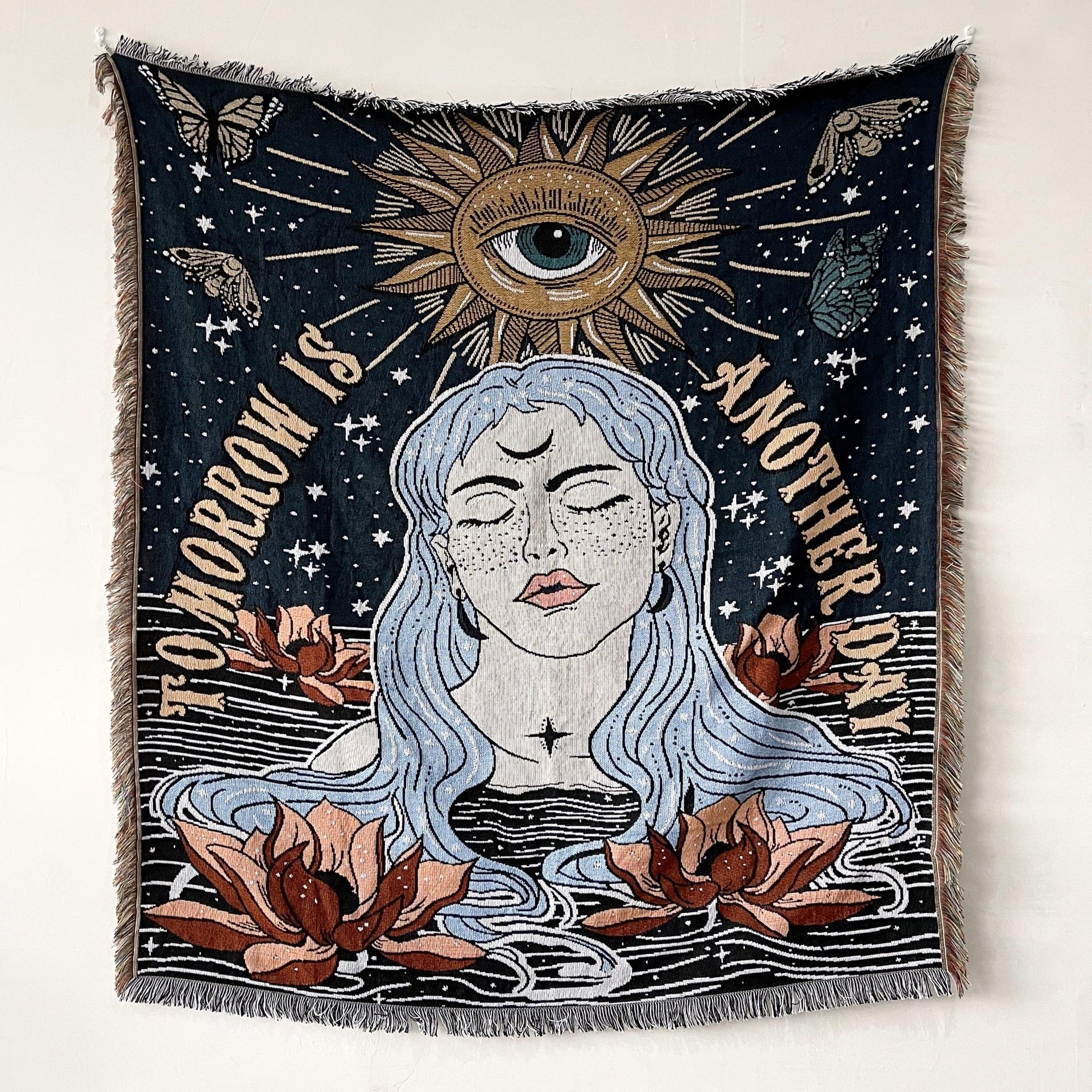 Throw Blanket with Various Occult Designs