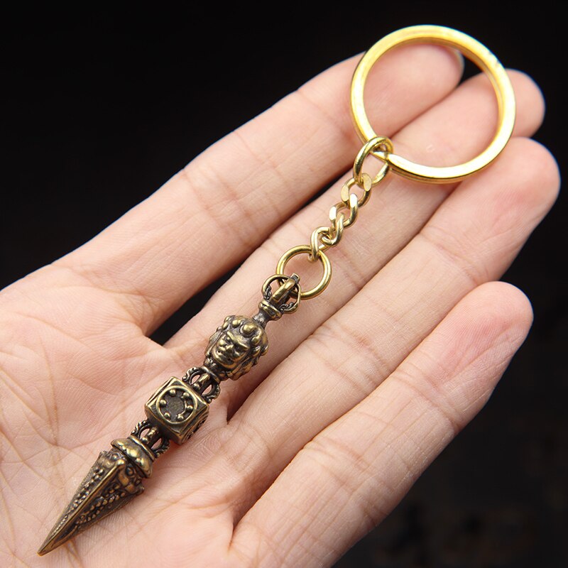 Vajrakila Head Vajra Pestle Keychains Lanyard