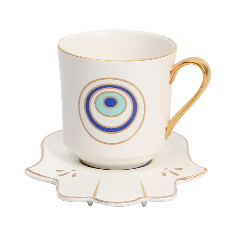 Evil Eye Luxury Coffee Cup Saucer Set