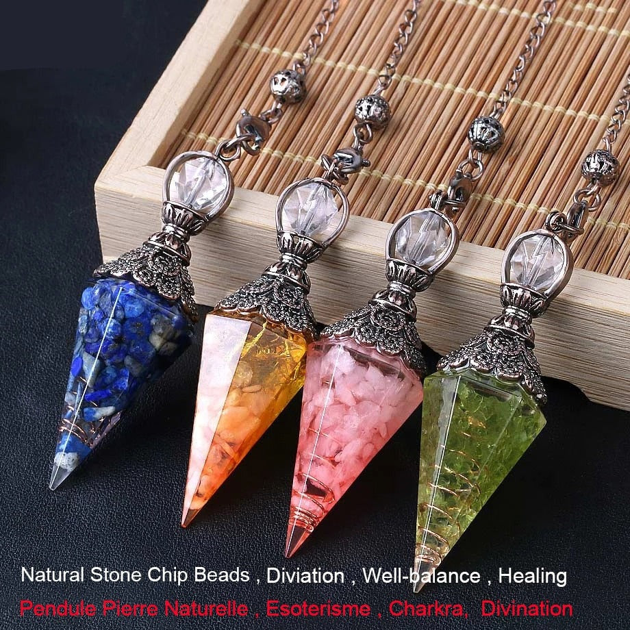 7 Chakra Crystal Pendulum for Dowsing & Divination