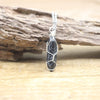 Natural Crystal Wire Wrap Bullet Point Hexagonal Pendulum with Silver Chain