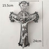 Jesus on the Holy Cross with Saint Benedicts Medal Wooden & Metal Ornament