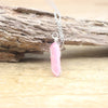 Natural Crystal Wire Wrap Bullet Point Hexagonal Pendulum with Silver Chain