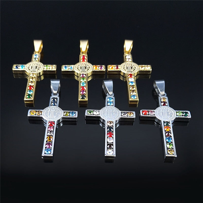 Crystal Crucifix with Saint Benedict Medal