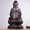 Guanyin Buddha on top of Lotus Flower Hand Carved from Sandalwood